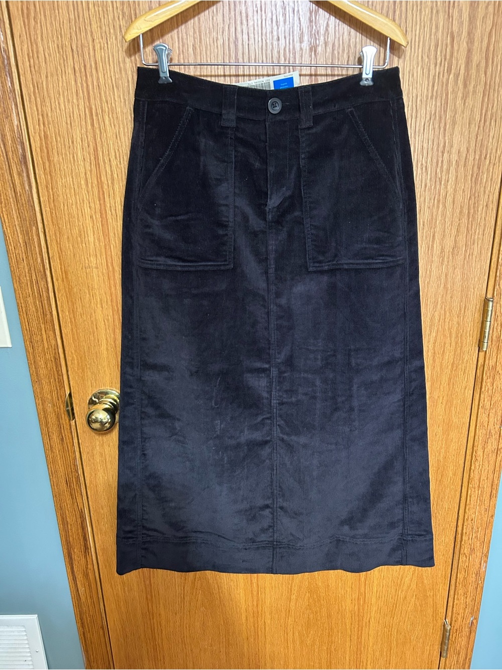 Covington Black Corduroy Skirt Vintage A-Line Midi/Maxi New minimalist preppy